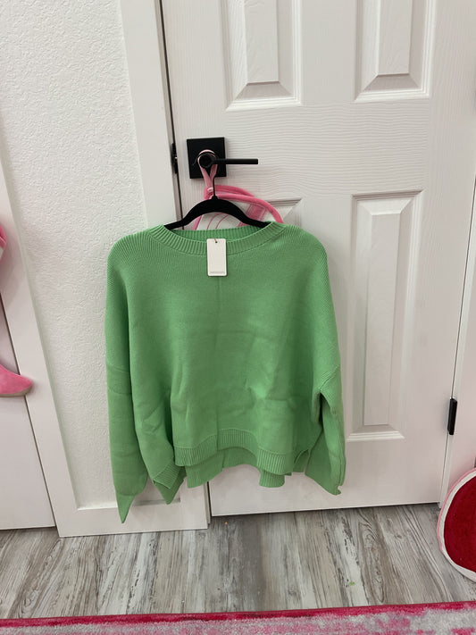 Honeydew Drop Shoulder Knit Sweater