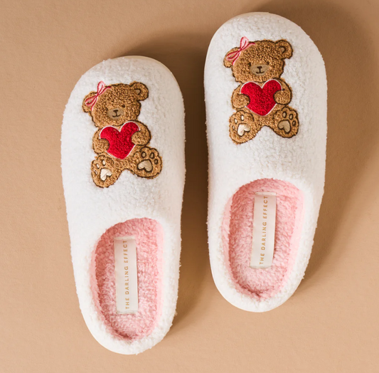 Teddy Bear Hugs Fuzzy Slippers