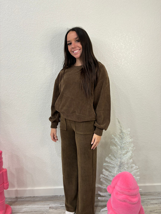 Yelete Wide Leg Corduroy Pants