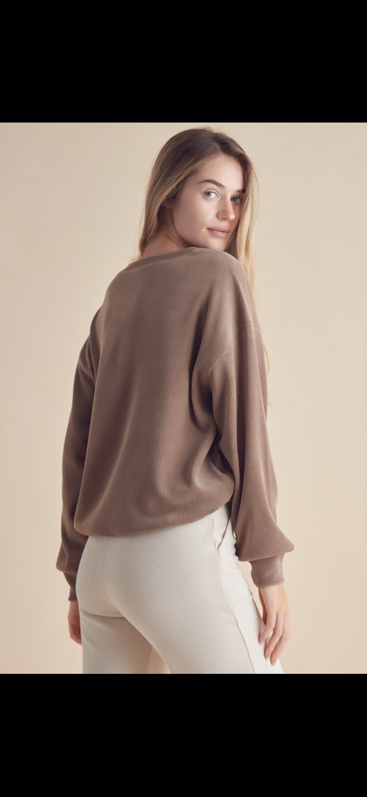 Yelete Corduroy Long Sleeve Top