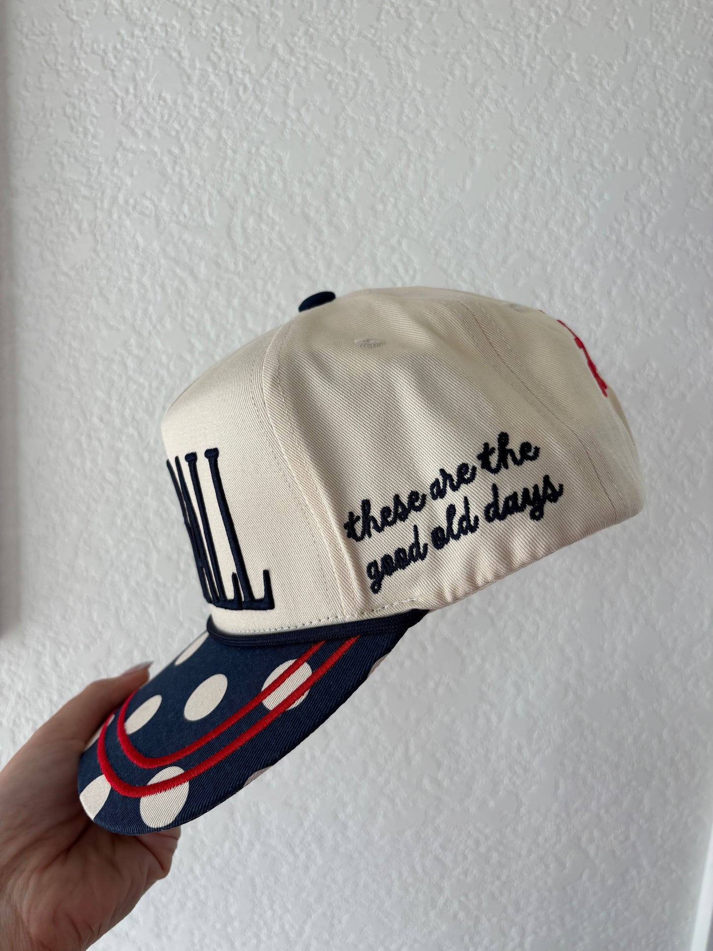 Baseball polka dot cap