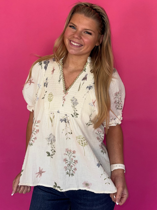 Posie Floral Print Top
