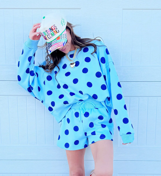 Blue Polka Dot Sweatshirt