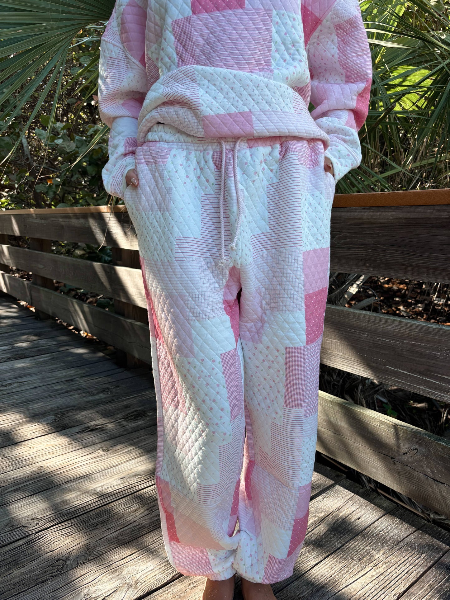 Margo Quilted Patchwork Jogger Sweatpants