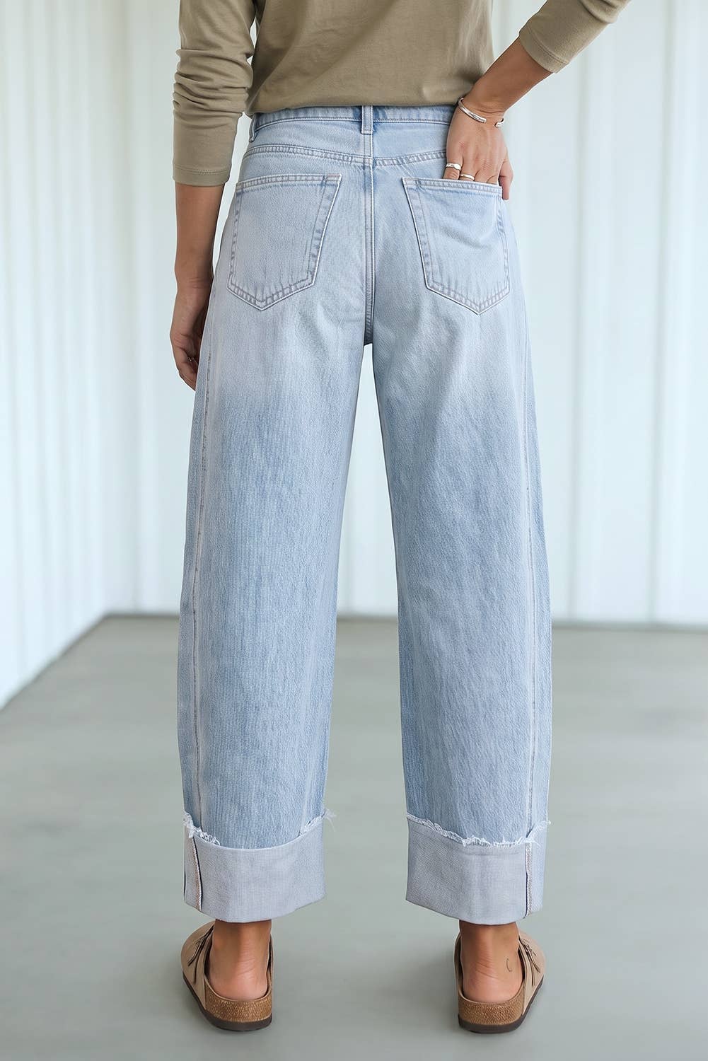 Leslie Raw Hem Turnup Jeans
