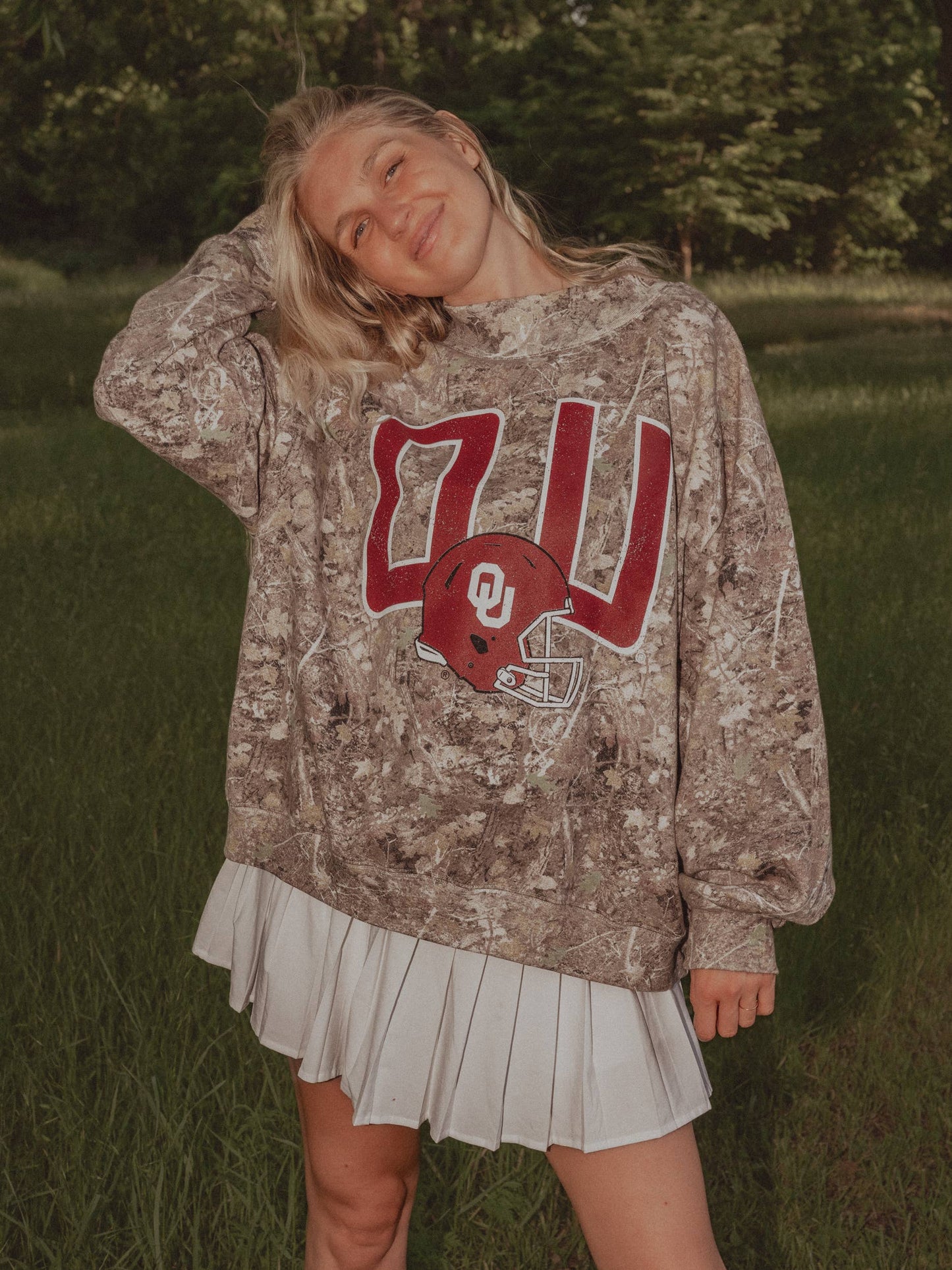 PRE-ORDER OU Sooner Camo Mock Neck Pullover