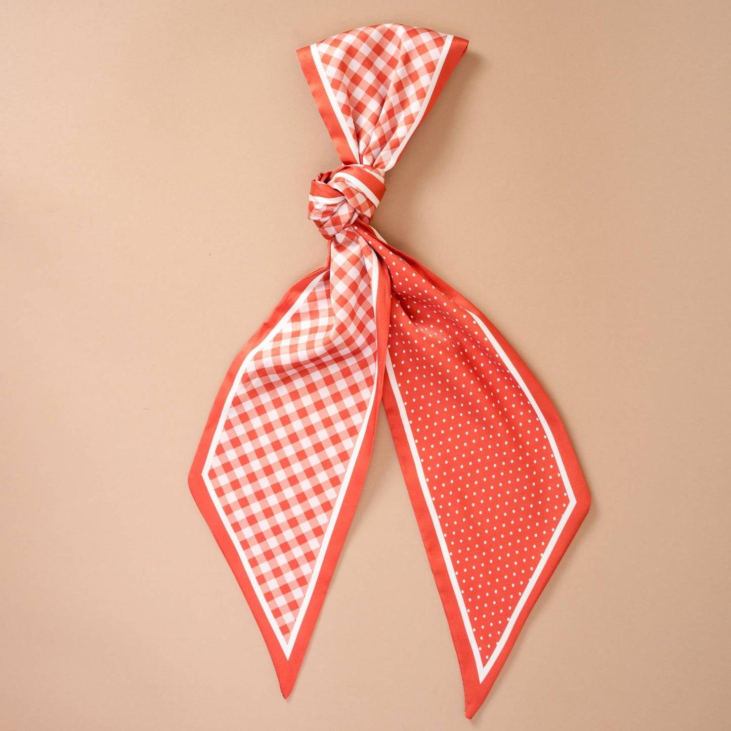 Twirl & Tie Scarf Accessory-Gingham Orange