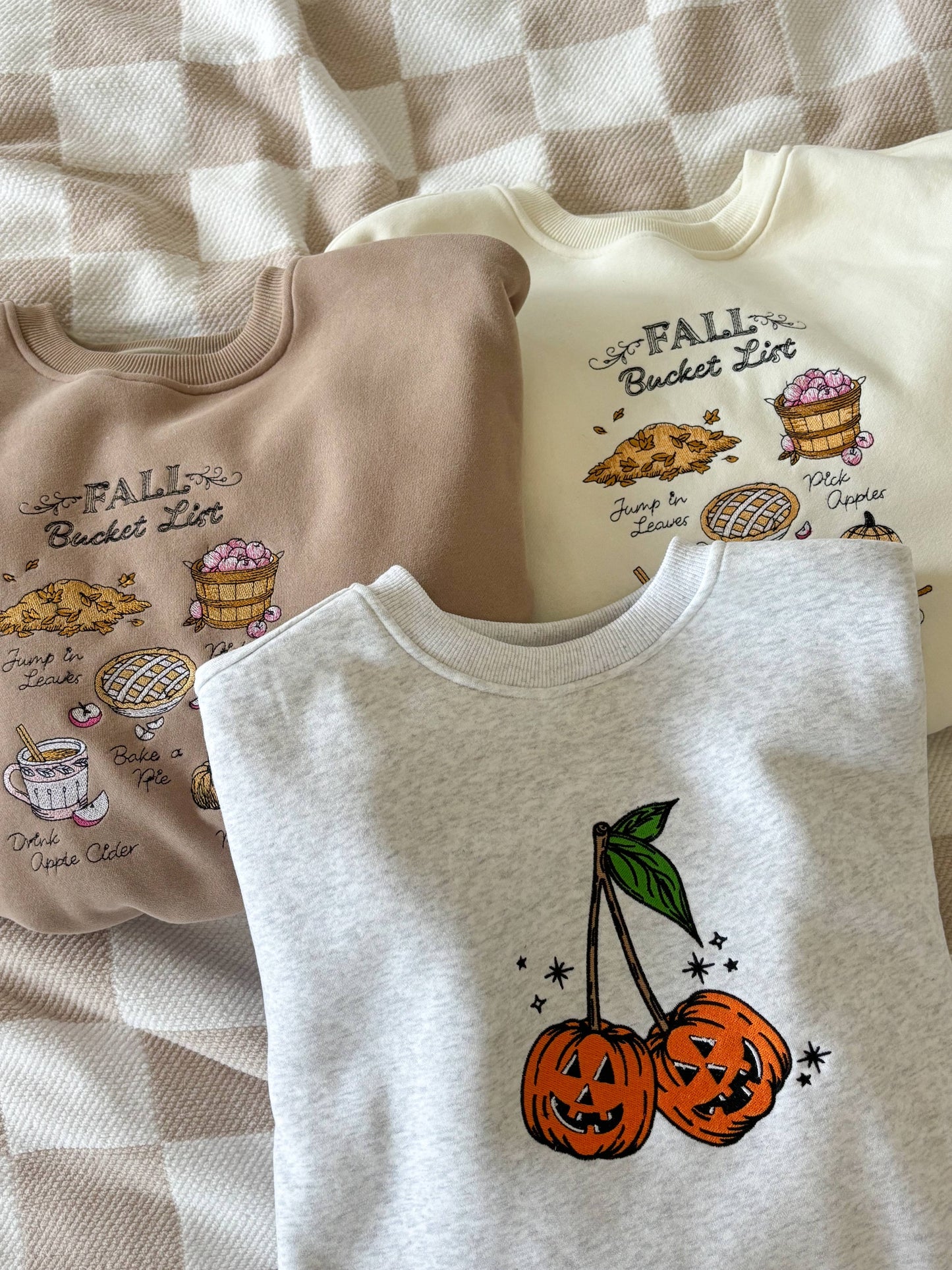 Fall Bucket List Embroidered Sweatshirt