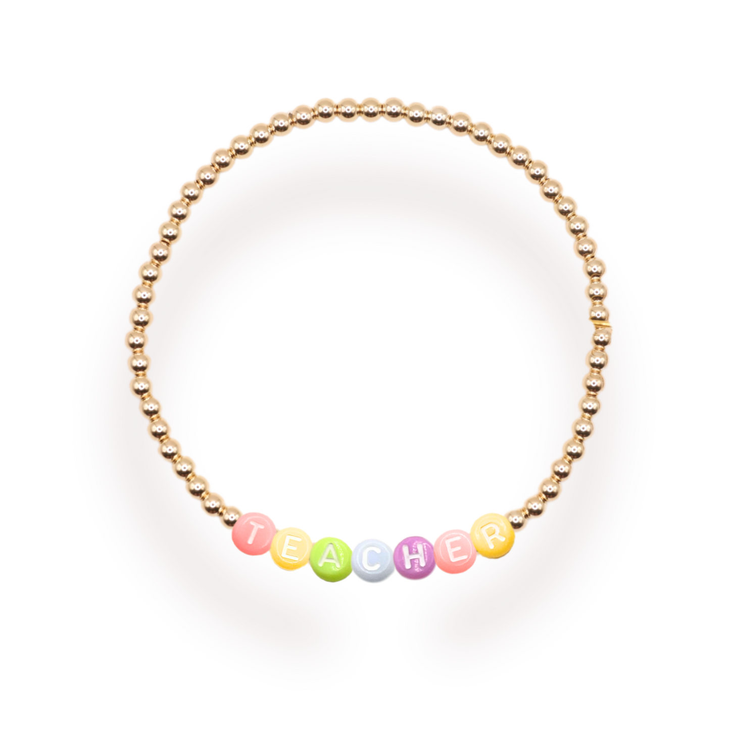 Teacher Rainbow Letter Bracelet