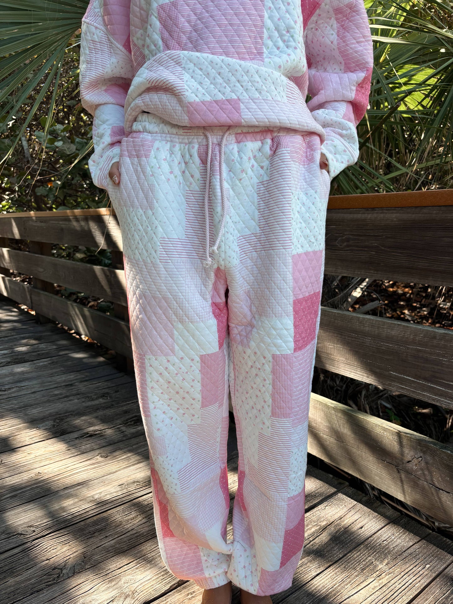 Margo Quilted Patchwork Jogger Sweatpants