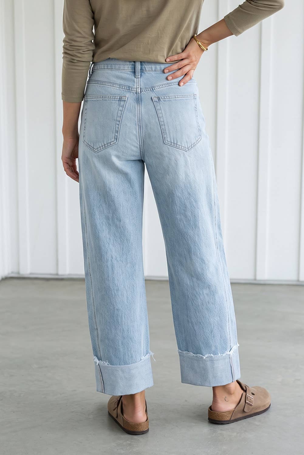 Leslie Raw Hem Turnup Jeans