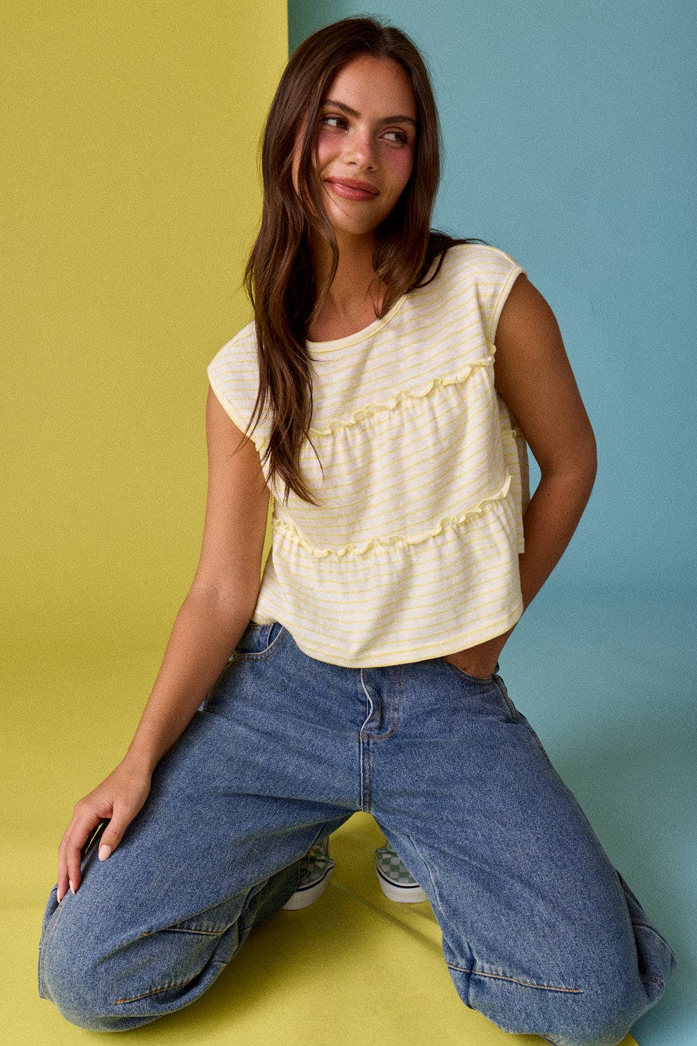Sunny Sleeveless Stripe Top