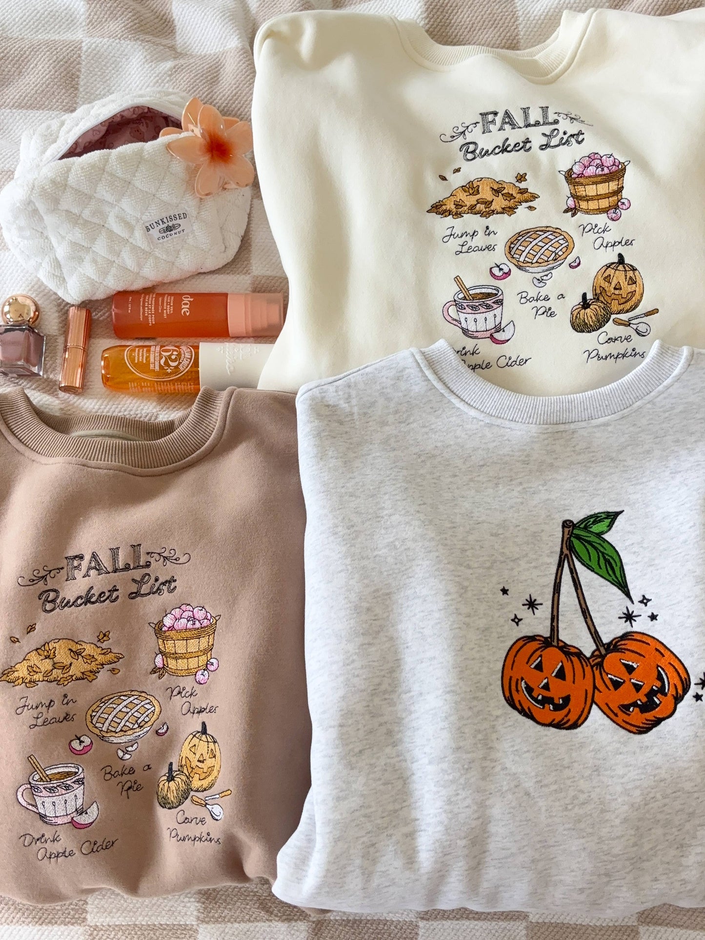 Fall Bucket List Embroidered Sweatshirt