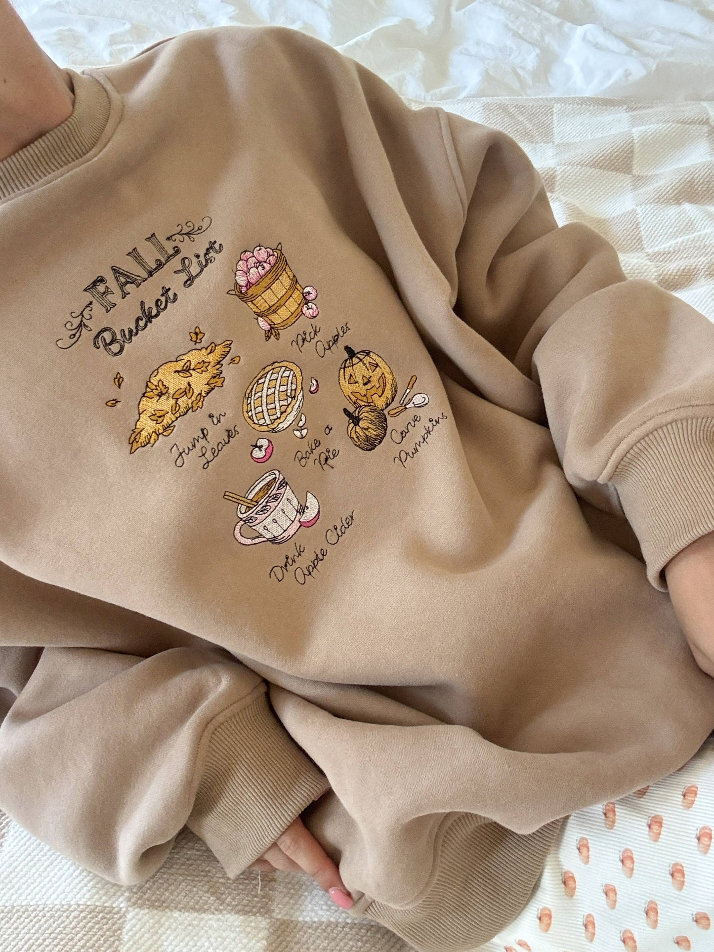 Fall Bucket List Embroidered Sweatshirt